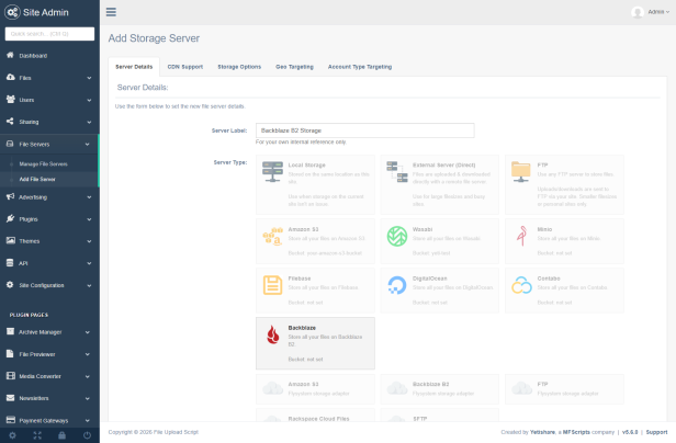 Admin Configure Server